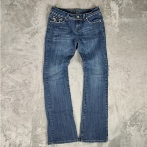 VTG LA Idol embellished embroidered low rise streetwear Y2K jeans womens size 7